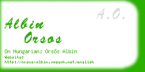 albin orsos business card