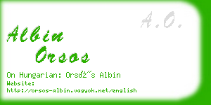 albin orsos business card